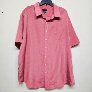 Croft & Barrow XXL Pink Checked Easy Care Short Sleeve Button Down Shirt